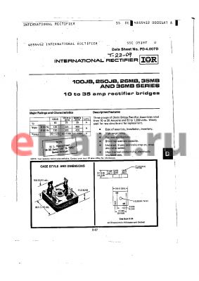 100JB8L datasheet - 10 to 35 Amp Rectifier Bridges