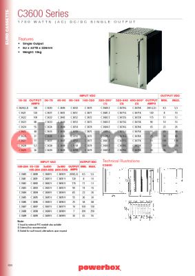 C3689Z datasheet - 1700 WATTS (AC) DC/D CSINGLE OUTPUT