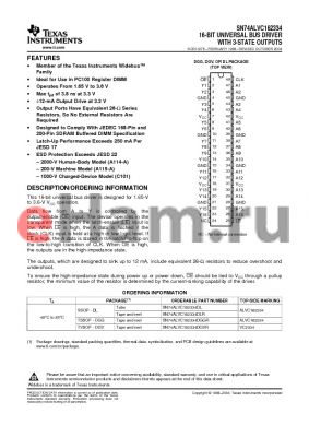 74ALVC162334DLRG4 datasheet - 16-BIT UNIVERSAL BUS DRIVER WITH 3-STATE OUTPUTS