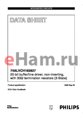 74ALVCH162827 datasheet - 20-bit buffer/line driver, non-inverting,with 30ohm termination resistors (3-State)