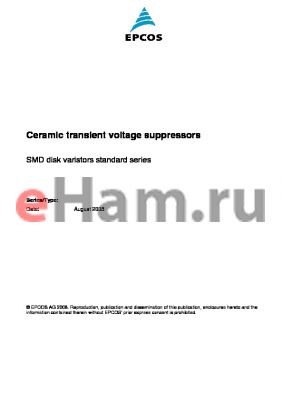 CU3225K140G2 datasheet - Ceramic transient voltage suppressors SMD disk varistors standard series