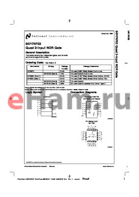 74F02DMX datasheet - Quad 2-Input NOR Gate