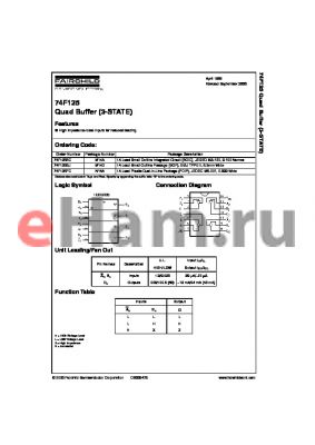 74F125SC datasheet - Quad Buffer (3-STATE)