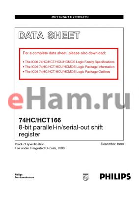 74HC166 datasheet - 8-bit parallel-in/serial-out shift register