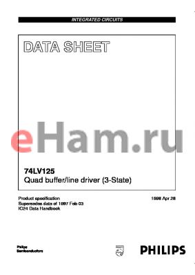 74LV125PWDH datasheet - Quad buffer/line driver 3-State