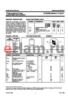 BTA208S-600F datasheet - Three quadrant triacs guaranteed commutation