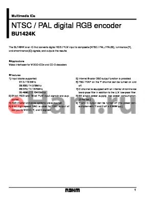 BU1424K datasheet - NTSC / PAL digital RGB encoder