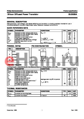 BU2525A datasheet - Silicon Diffused Power Transistor