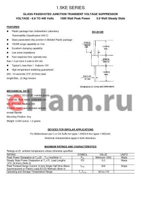 1N6270 datasheet - GLASS PASSIVATED JUNCTION TRANSIENT VOLTAGE SUPPRESSOR