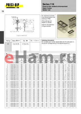 116-93-636-41-006 datasheet - Dual-in-line sockets interconnect Open frame Solder tail