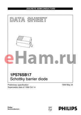 1PS76SB17 datasheet - Schottky barrier diode