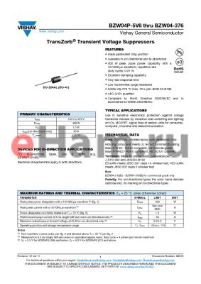 BZW04-239 datasheet - TransZorb Transient Voltage Suppressors