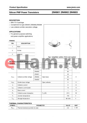 2N4903 datasheet - Silicon PNP Power Transistors