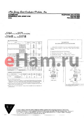 2N5165 datasheet - THYRISTORS SILICON CONTROLLED RECTIFIERS