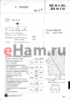 BZX46C2V7 datasheet - Z-DIODES