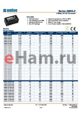 AM2G-2418DZ datasheet - 2 Watt | DC-DC Converter
