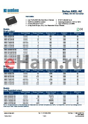 AM2L-0515D-NZ datasheet - 2 Watt | DC-DC Converter