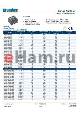 AM2S-0503SH30Z datasheet - 2 Watt | DC-DC Converter