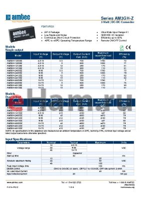 AM3GH-4812SZ datasheet - 3 Watt | DC-DC Converter