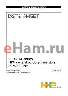 2PD601AQW datasheet - NPN general purpose transistors; 50 V, 100 mA