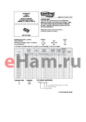 BZX84C2V7 datasheet - SURFACE MOUNT SILICON ZENER DIODE 350mW, 2.4 THRU 47 VOLTS