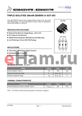 BZX84C30TW datasheet - TRIPLE ISOLATED 200mW ZENERS
