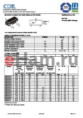 BZX84C7V5 datasheet - SILIICON PLANAR VOLTAGE REGULATOR DIODE
