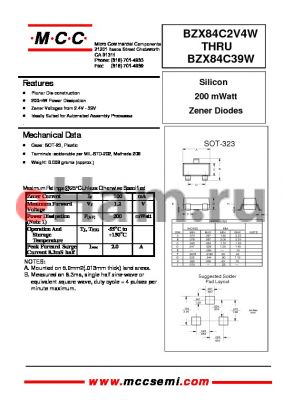 BZX84C8V2W datasheet - Silicon 200 mWatt Zener Diodes