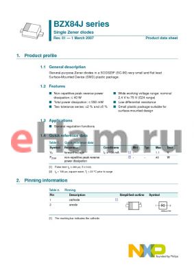 BZX84J56B datasheet - Single Zener diodes