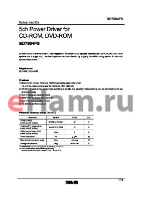 BD7904FS datasheet - 5ch Power Driver for CD-ROM, DVD-ROM