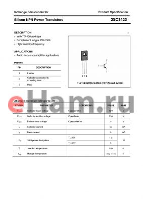 2SC3423 datasheet - Silicon NPN Power Transistors