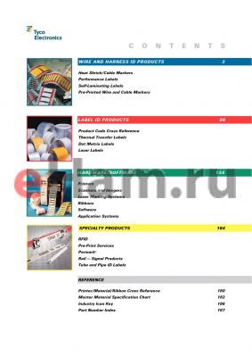 136114434 datasheet - tyco electronics contents
