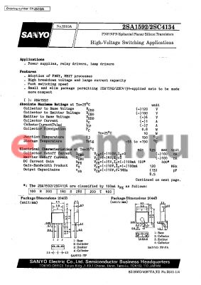 2SC4134 datasheet - High-Voltage Switching Applications