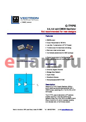 CCTCDA-25M000 datasheet - 3.3, 5.0 volt CMOS Oscillator
