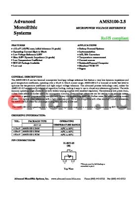 AMS3100-2.5CM datasheet - MICROPOWER VOLTAGE REFERENCE