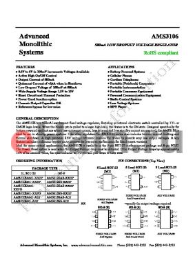 AMS3106M1-XXBP datasheet - 500mA LOW DROPOUT VOLTAGE REGULATOR