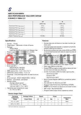 AMS73CAG02408RAUJI8I datasheet - HIGH PERFORMANCE 1Gbit DDR3 SDRAM