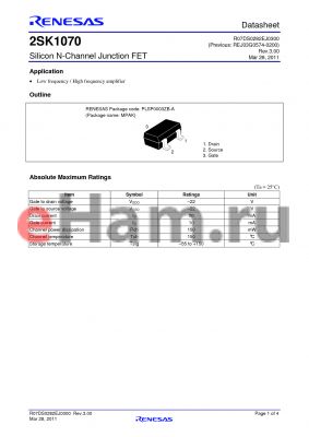 2SK1070PIETL-H datasheet - Silicon N-Channel Junction FET