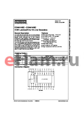 CD4515BCWM datasheet - 4-Bit Latched/4-to-16 Line Decoders