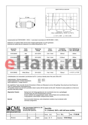 1516135UY3 datasheet - StarLEDs T2 (7x20mm) BA7s with half wave rectifier