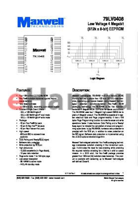 79LV0408RT1FH-20 datasheet - Low Voltage 4 Megabit (512k x 8-bit) EEPROM