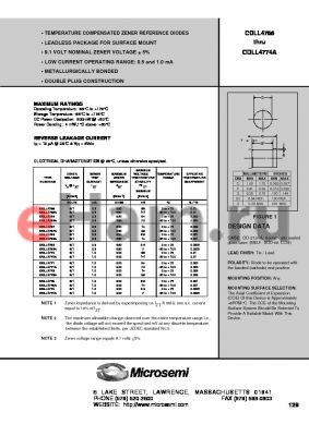 CDLL4766A datasheet - TEMPERATURE COMPENSATED ZENER REFERENCE DIODES