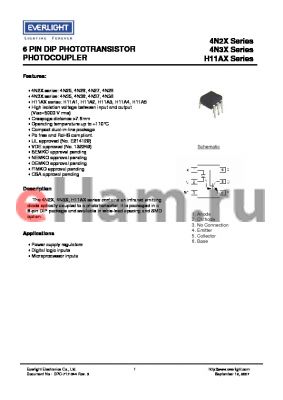 4N25STA-V datasheet - 6 PIN DIP PHOTOTRANSISTOR PHOTOCOUPLER