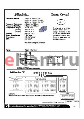 CRM4E13-20.000 datasheet - Quartz Crystal