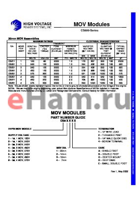 CS823A2 datasheet - MOV Modules