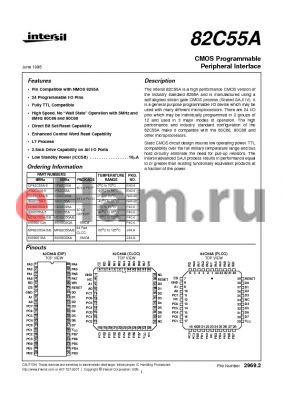 CS82C55A-5 datasheet - CMOS Programmable Peripheral Interface