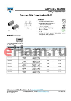 GSOT15C-GS08 datasheet - Two-Line ESD-Protection in SOT-23