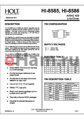 HI-8586 datasheet - ARINC 429 Line Driver
