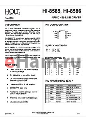 HI-8586CRIF datasheet - ARINC 429 LINE DRIVER