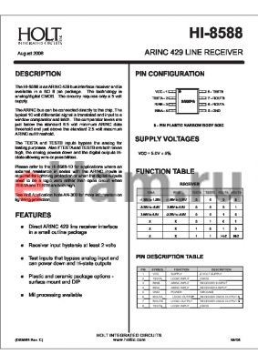 HI-8588PDMF datasheet - ARINC 429 LINE RECEIVER